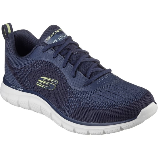 Skechers Track Glendor Polyester Men's Navy/Lime Trainers - Image 1