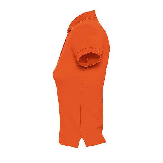 SOLS Womens/Ladies People Pique Short Sleeve Cotton Polo Shirt (Orange) - Image 4