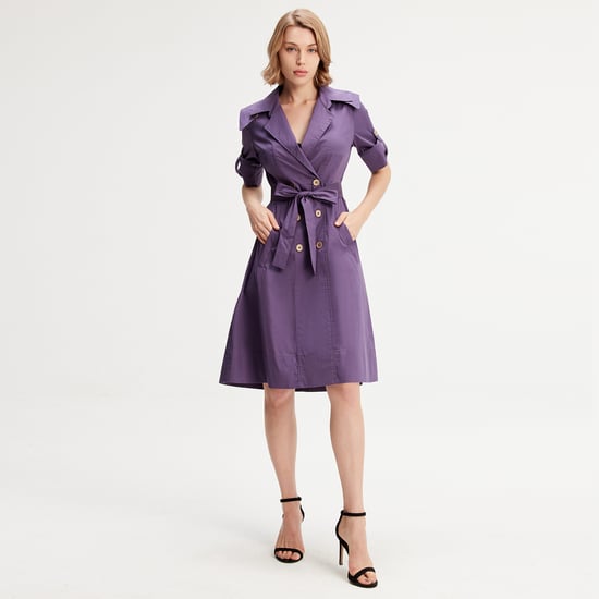 Cotton trench-coat dress - Image 2