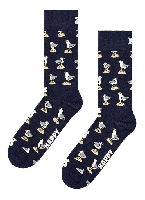 Happy Socks - Calcetines con estampado de gaviotas en azul marino - Azul marino - Image 2