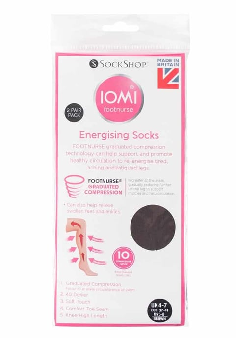 2 pares de calcetines energéticos de compresión hasta la rodilla de 40 deniers para mujer - Image 2