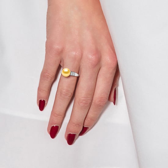 Ring Adjustable Freshwater Pearl Jewelry 9-10mm Golden 925