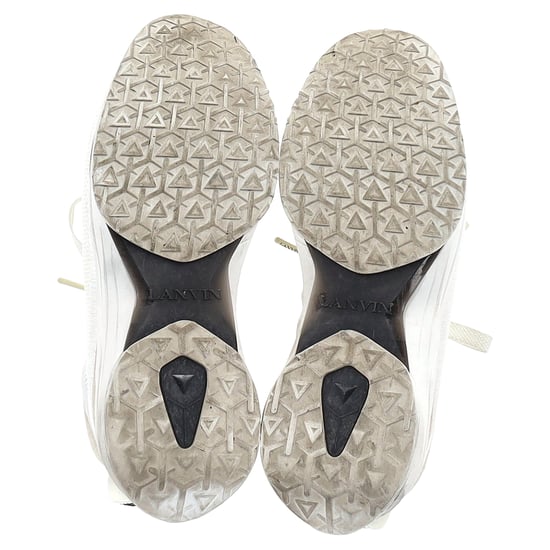 Lanvin L-I Lace-Up Sneakers in White Mesh - Image 6