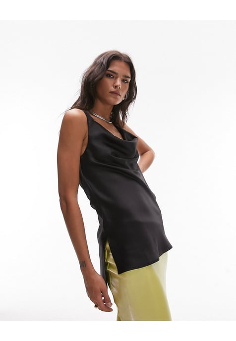 Topshop satin buckle cami in black - Image 1
