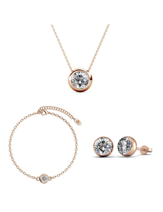 Conjuntos de piedras de nacimiento y luna: oro rosa y cristal - Image 1