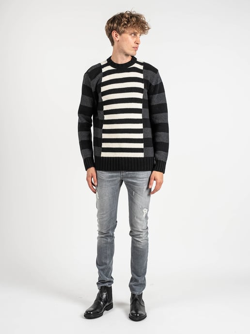 Les Hommes Suéter del hombre negro, Blanco, Gris - Image 2