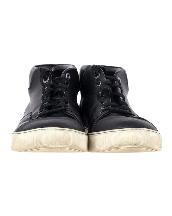 Lanvin Mid-Top Sneakers in Black Leather - Image 2