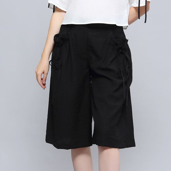 Casual Wide Leg Capri Trousers - Image 4