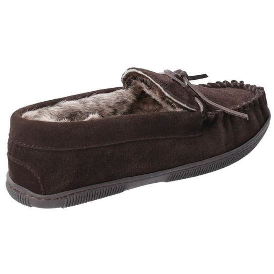 Hush Puppies Mens Ace Slip On Leather Slipper (Chocolate) - Image 2