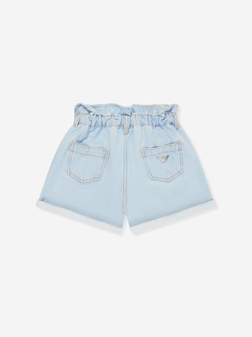 Emporio Armani Girls Denim Shorts in Blue