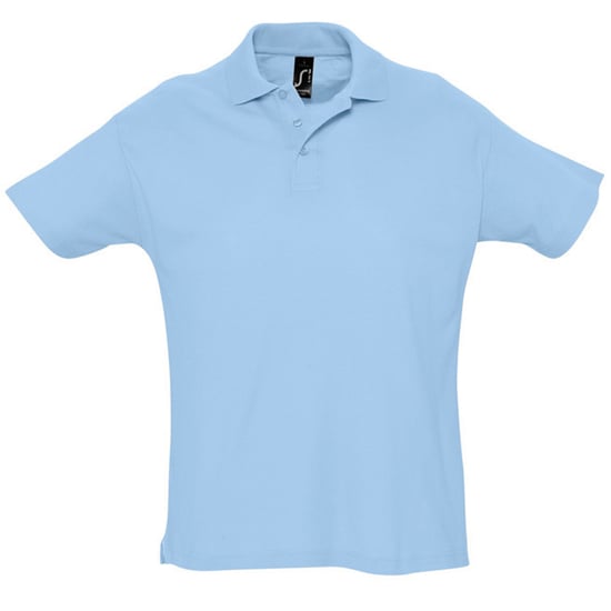 SOLS Mens Summer II Pique Short Sleeve Polo Shirt (Sky Blue) - Image 1
