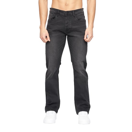 Crosshatch Mens Winsbury Bootcut Jeans (Black Wash) - Image 1