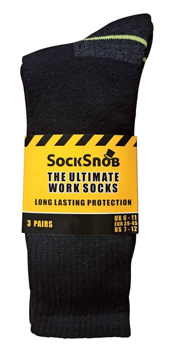 Calcetines de trabajo para hombre de algodón acolchado y corte bajo para botas con puntera de acero - Image 2