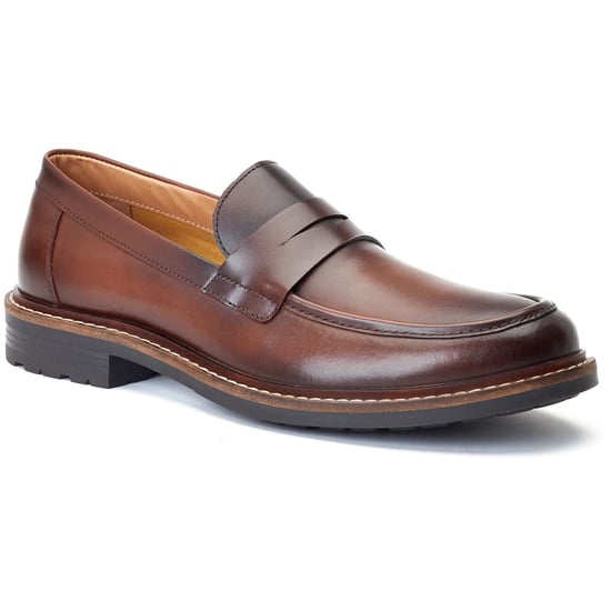 Base London Ivey Leather Men's Burnt Brown Loafers - Image 1