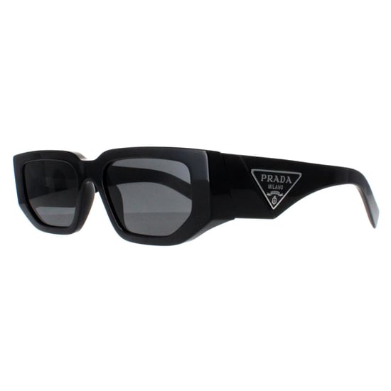 Prada Rectangle Unisex Black Dark Grey PR09ZS