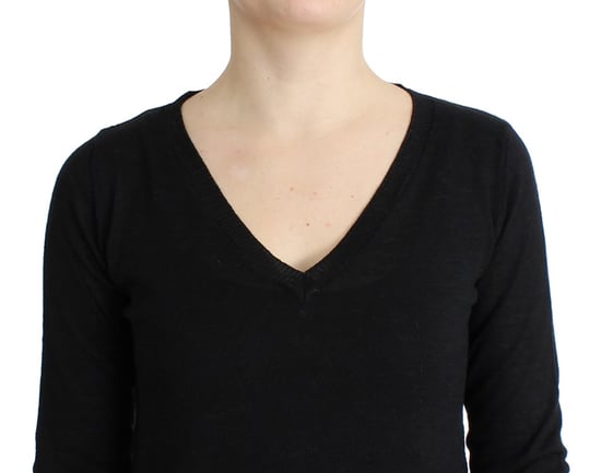 Suéter ligero negro de cuello en V para mujer de Costume National - Image 4