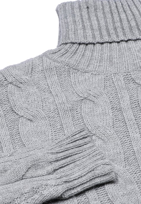 Mymo Turtleneck pullover women light grey melange - Image 3