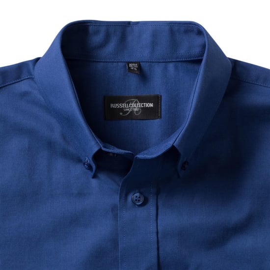 Russell Collection Mens Short Sleeve Easy Care Oxford Shirt (Bright Royal) - Image 5