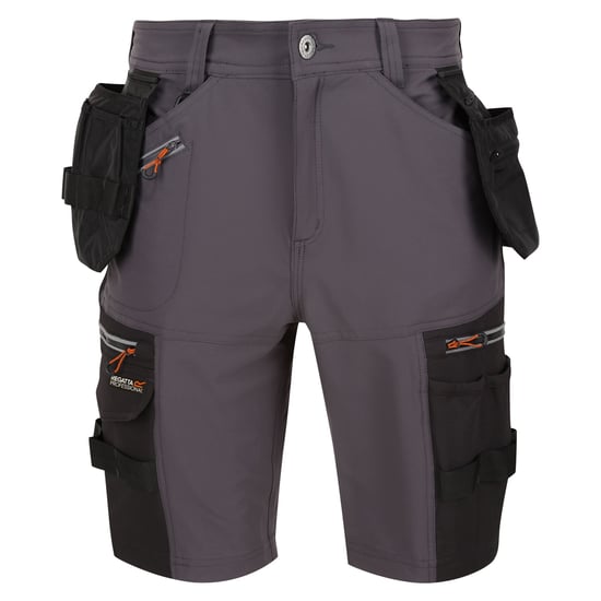 Regatta Mens Infiltrate Detachable Holster Pocket Shorts (Iron/Black) - Image 1