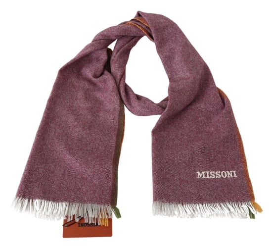 Missoni Men's Maroon 100% Cashmere Unisex Wrap Scarf - Image 3