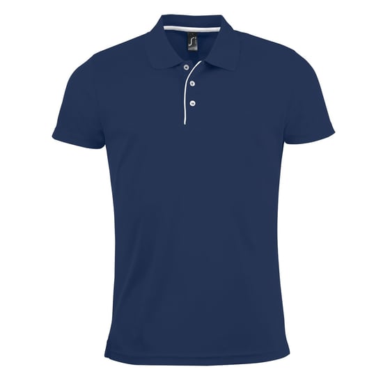 SOLS Mens Performer Short Sleeve Pique Polo Shirt (French Navy) - Image 1