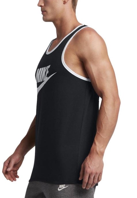 Nike Hombre Camiseta sin mangas con logo grande Swoosh Ace en negro - Image 3