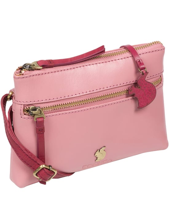 'Sweetie' Blush & Orchid Leather Cross Body Bag
