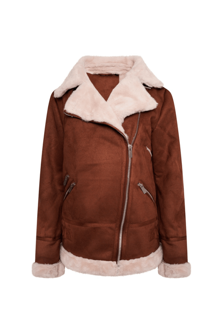 Barneys Originals Curve Faux Fur Aviator Coat