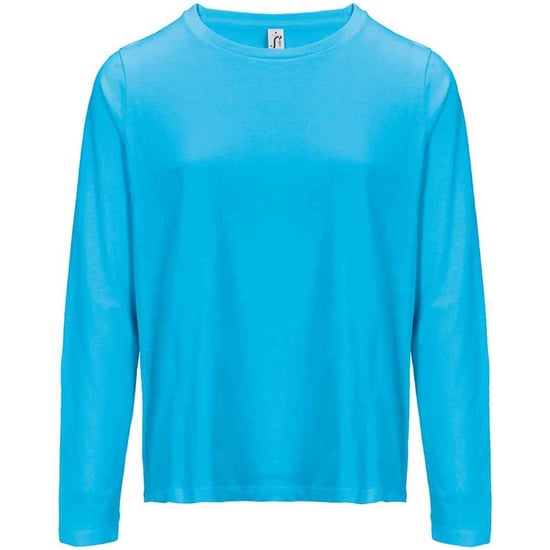 SOLS Womens/Ladies Monarch Long-Sleeved T-Shirt (Aqua) - Image 1