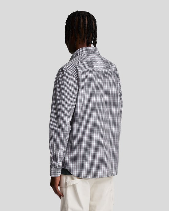 Lyle & Scott Camisa de manga larga a cuadros vichy Argyle verde azulado/azul - Image 3
