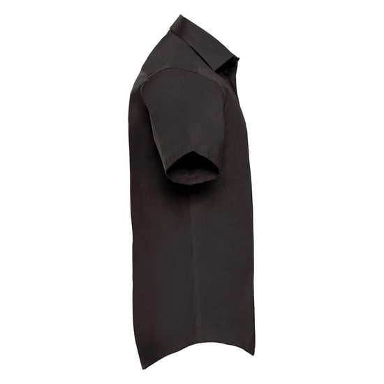 Russell Collection Mens Easy-Care Fitted Short-Sleeved Shirt (Black) - Image 3