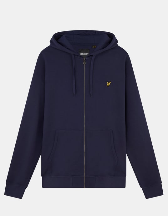 Lyle & Scott Zip Through Hoodie in Navy - Image 5
