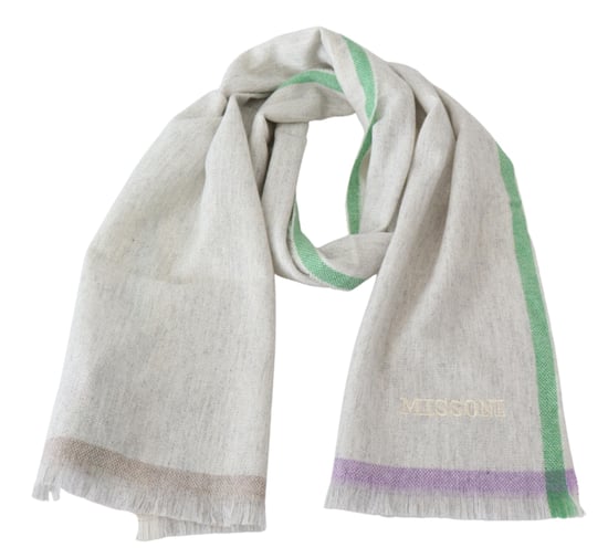 Bufanda Unisex en Cashmere 100% Beige de Missoni para Hombre - Image 3