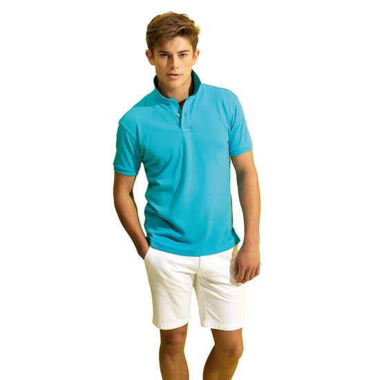 Asquith & Fox Mens Super Smooth Knit Polo Shirt (Turquoise) - Image 2