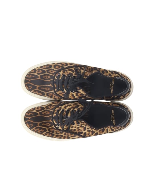 Saint Laurent Venice Leather-Trimmed Sneakers in Animal Print Canvas - Image 5