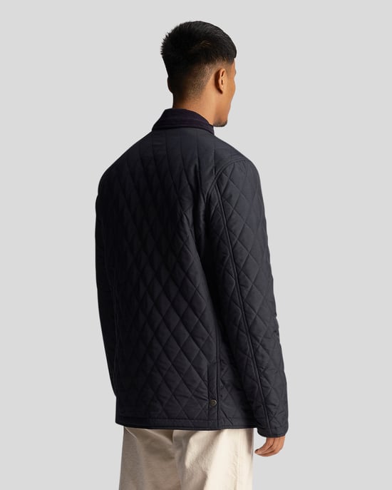 Chaqueta acolchada en azul marino oscuro con emblema de la marca Lyle & Scott - Image 2