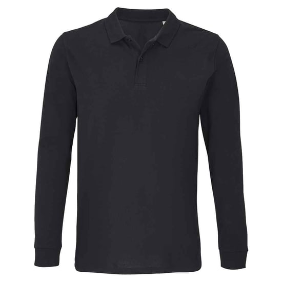 SOLS Unisex Adult Planet Long-Sleeved Polo Shirt (Black) - Image 1
