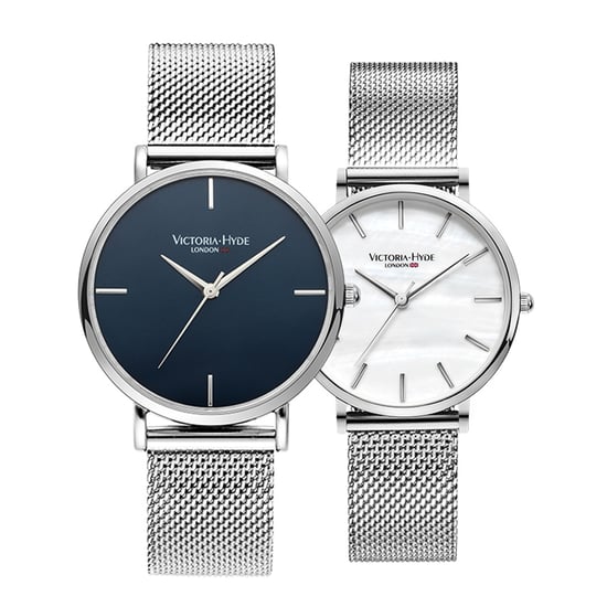 VICTORIA HYDE Couple Watches Gift Set Silver - Image 1