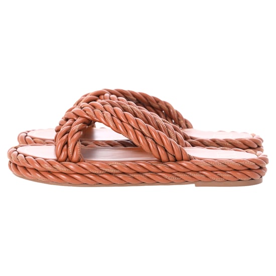 Valentino The Rope Twisted Strap Sandals in Brown Leather - Image 2