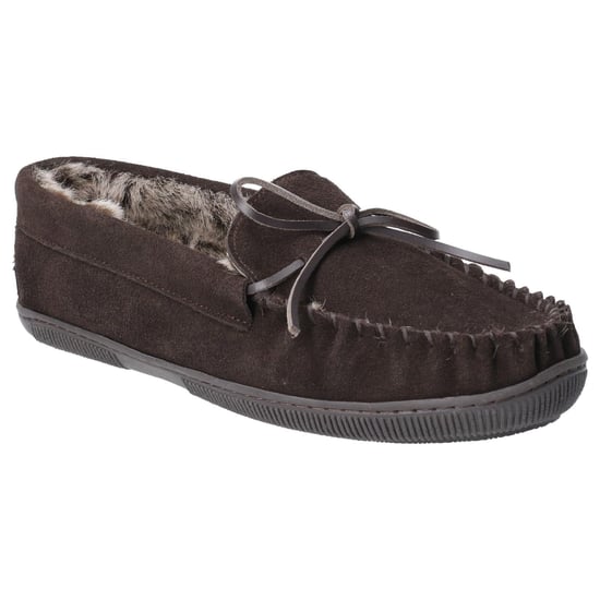Hush Puppies Mens Ace Slip On Leather Slipper (Chocolate) - Image 1