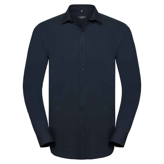 Russell Collection Mens Ultimate Stretch Slim Long-Sleeved Shirt (Bright Navy) - Image 1