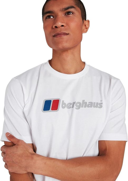 Berghaus Camiseta orgánica con logo grande para hombre en blanco - Image 4