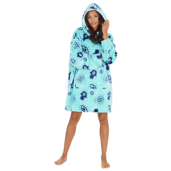 Wynsors Womens Blanket Hoodie Pull On Oversized Blue