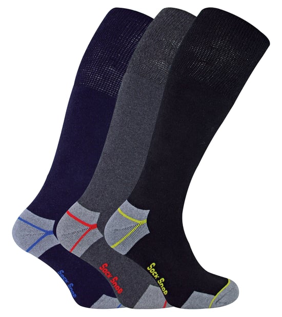 Sock Snob - Paquete de 6 calcetines largos de trabajo para hombre para botas con puntera de acero - Negro - Image 1