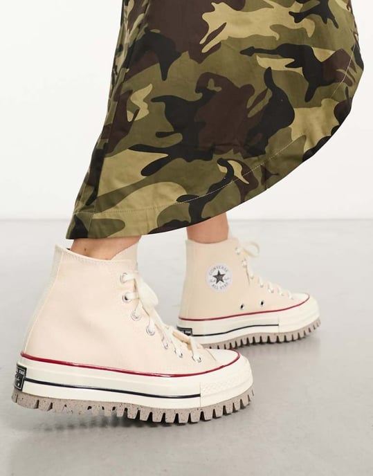 Converse CT70 Trek Hi trainers in white - Image 1