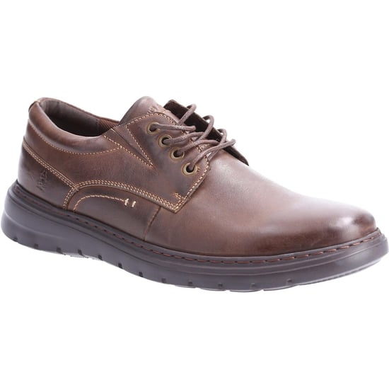 Hush Puppies Mens Triton Leather Casual Shoes (Brown) - Image 1