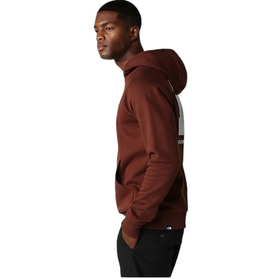 The North Face Mens Raglan Red Box Pullover Hoodie Brown