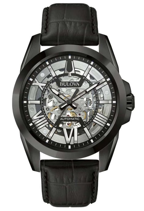 Bulova Sutton Skeleton Men's Black Watch 98A304 - Image 1
