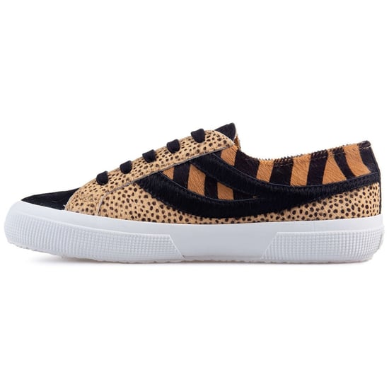 Superga Womens/Ladies Cheetah & Zebra Print Cowhide Leather Trainers (Black) - Image 3