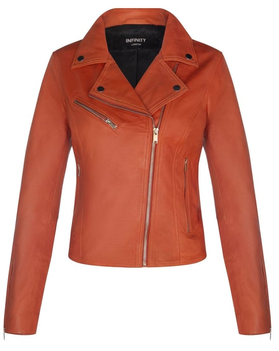 Classic Women's Brando Leather Biker Jacket from Loughton